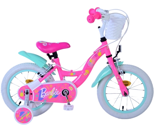 Bērnu velosipēds 14 collas Volare Barbie (2 rokas bremzes, uz 85% salikts) (3.5-5 gadiem) VOL31455