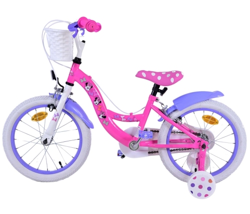 Bērnu velosipēds 16 collas Disney Minnie (2 rokas bremzes, uz 85% salikts) (4-6 gadiem) VOL21583