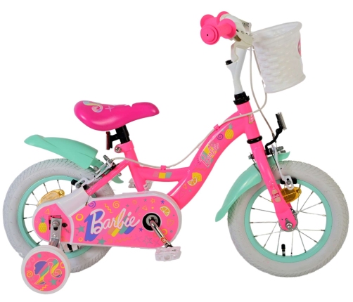Bērnu velosipēds 12 collas Barbie (2 rokas bremzes, uz 85% salikts) (3-4 gadiem) VOL31255