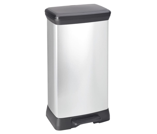 Curver Atkritumu Tvertne Ar Pedāli Deco, 50 L, Sudrabaina