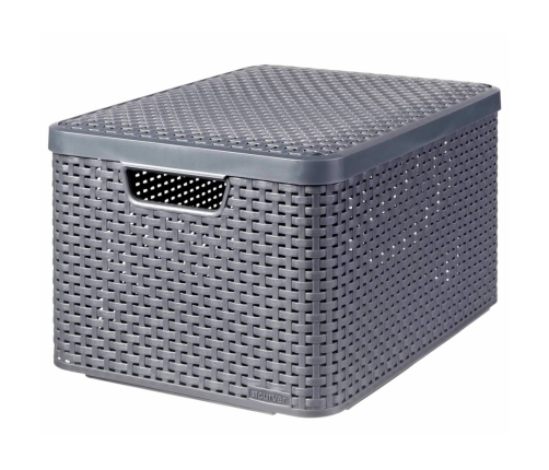 Curver uzglabāšanas kastes ar vāku Style, 3 gab., L izmērs, pelēkas