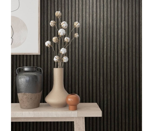 Noordwand tapetes Botanica Wooden Slats, melnas ar pelēku