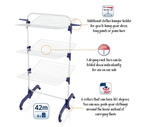 Leifheit Žāvētājs Comfort Tower 420, Balts