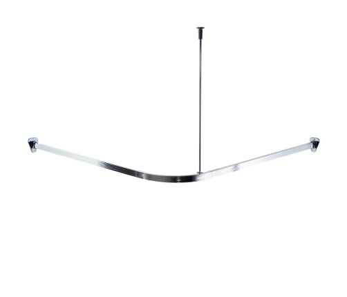 RIDDER universāls stūra dušas aizkara stienis ar āķīšiem, hroms, 52500