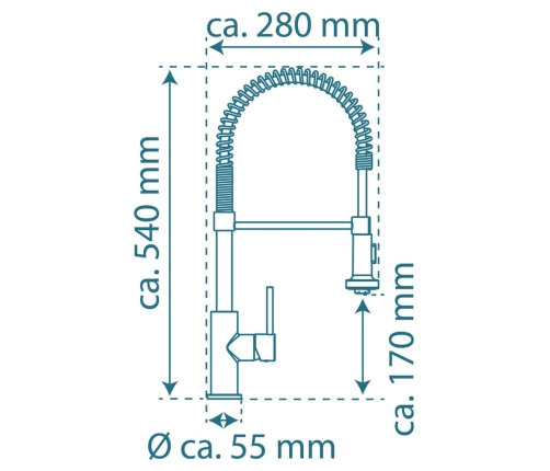 SCHÜTTE jaucējkrāns ar augstu, apaļu, atsperveida snīpi BOSTON, hroma