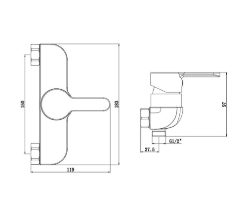 SCHÜTTE dušas jaucējkrāns DENVER, matēts, melns