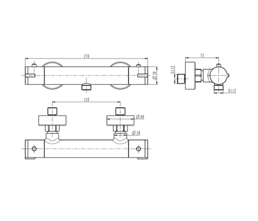 SCHÜTTE dušas jaucējkrāns LONDON, termostatisks, melns