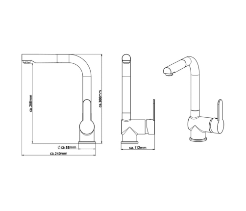 SCHÜTTE jaucējkrāns LONDON, nerūsējoša tērauda krāsa