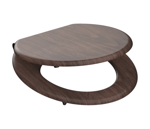 SCHÜTTE tualetes poda sēdeklis DARK WOOD, lēnā aizvēršanās, MDF