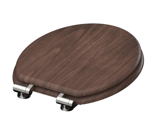 SCHÜTTE tualetes poda sēdeklis DARK WOOD, lēnā aizvēršanās, MDF