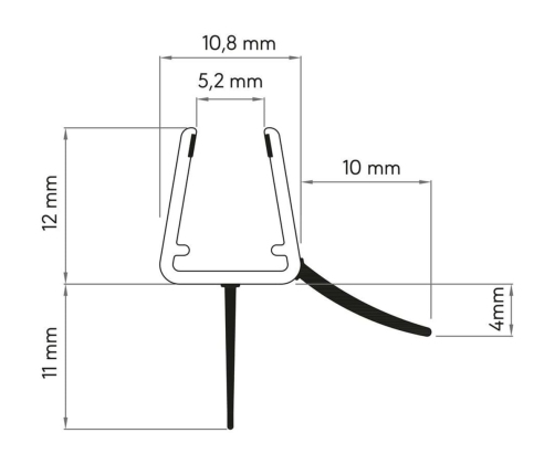 Sealskin apstādināšanas mehānisms stikla dušas durvīm