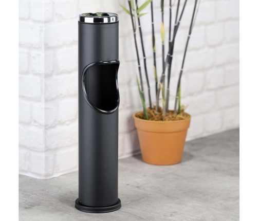 Hi Statīva Atkritumu Tvertne Ar Pelnu Trauku, Melna, 46,5 Cm