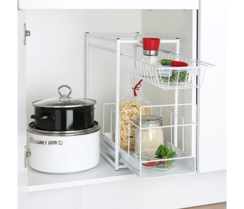 HI 2 līmeņu atvilktne, balta