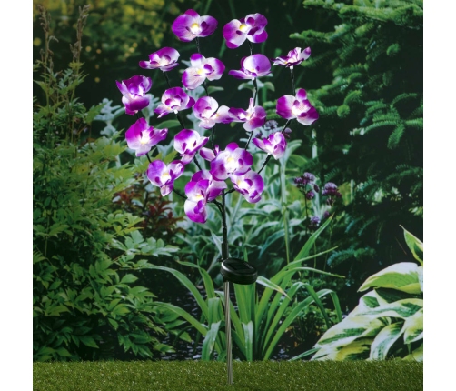 HI solārā dārza LED lampa, orhidejas forma, 75 cm