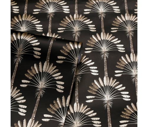 DUTCH WALLCOVERINGS tapete Palm Palace, melna un zelta