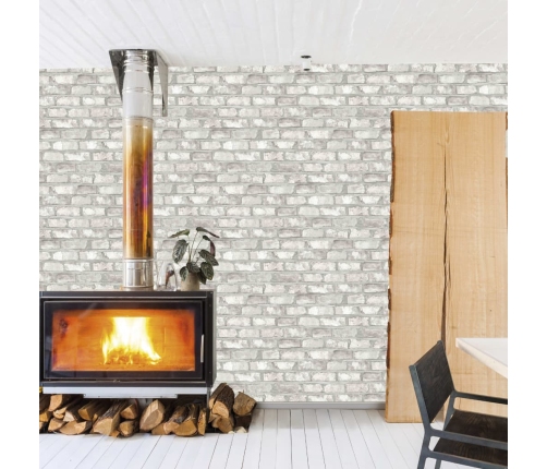 DUTCH WALLCOVERINGS tapete, ķieģeļu apdruka, balta, EW3104