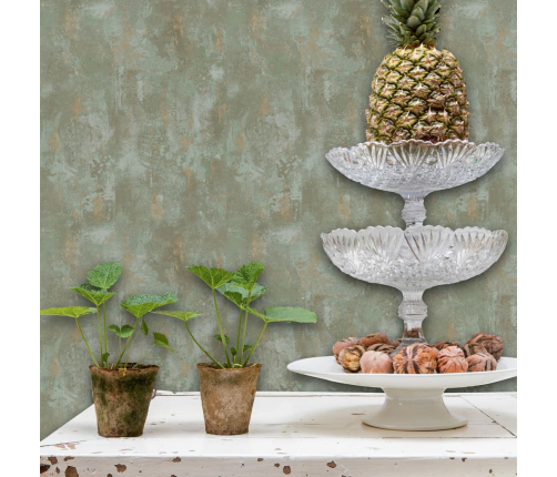 DUTCH WALLCOVERINGS tapete, betona apdruka, zaļa, TP1010