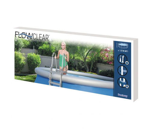 Bestway baseina kāpnes Flowclear, 4 pakāpieni, 122 cm