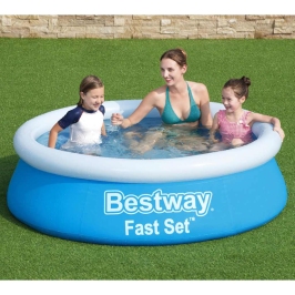 Bestway Fast Set Piepūšamais Baseins, Apaļš, 183X51 Cm, Zils