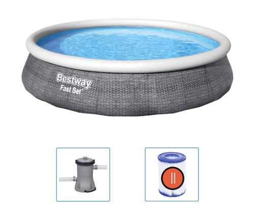 Bestway Fast Set piepūšamais baseins ar sūkni, 396x84 cm