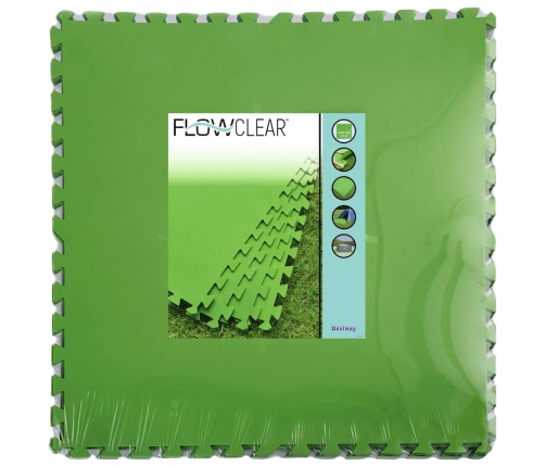 Bestway Flowclear grīdas aizsargi, 9 gab., zaļi, 5,47 m²