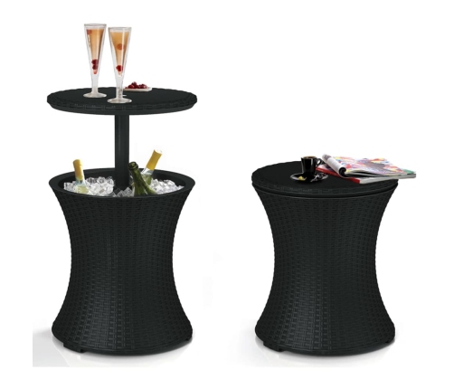 Keter bāra galdiņš, dzesētājs Rattan, antracītpelēks, 203835