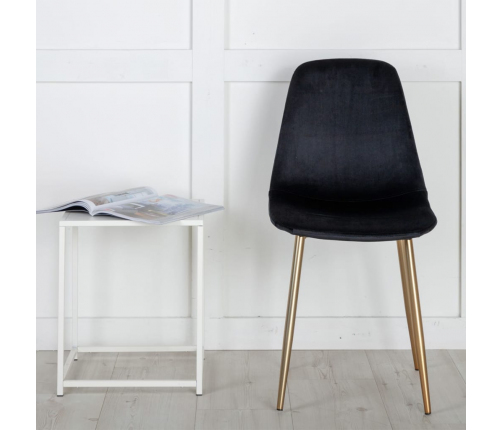 Venture Home virtuves krēsli Polar, 2 gab., melns samts un misiņš