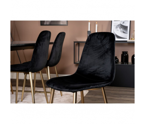 Venture Home virtuves krēsli Polar, 2 gab., melns samts un misiņš