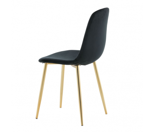 Venture Home virtuves krēsli Polar, 2 gab., melns samts un misiņš