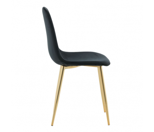 Venture Home virtuves krēsli Polar, 2 gab., melns samts un misiņš