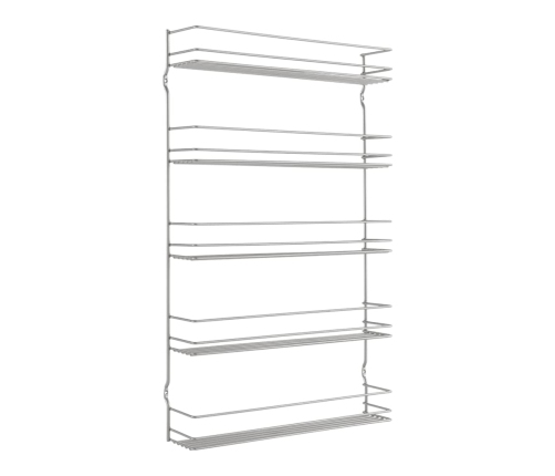 Metaltex 5-līmeņu sienas garšvielu plaukts Pepito, sudrabains