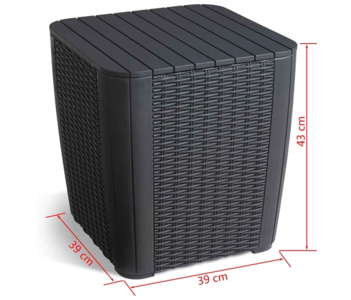 Keter dārza galdiņš Luzon, noapaļots pinums, grafīta krāsā