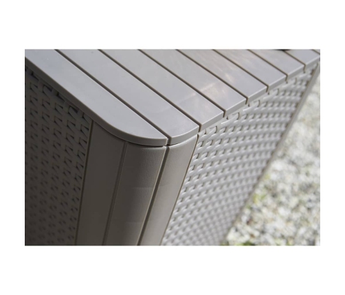 Keter dārza galdiņš Luzon, noapaļots pinums, kapučīno krāsā