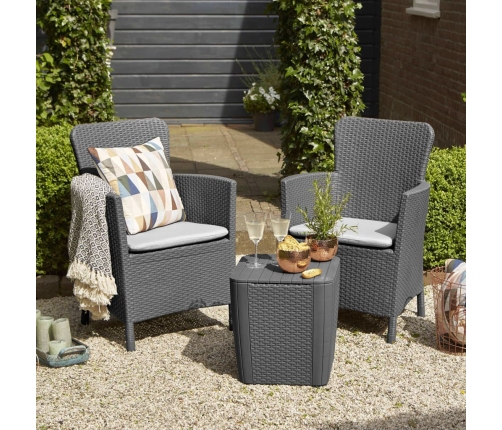 Keter 5-daļīgs balkona mēbeļu komplekts Miami, grafītpelēks, 223815