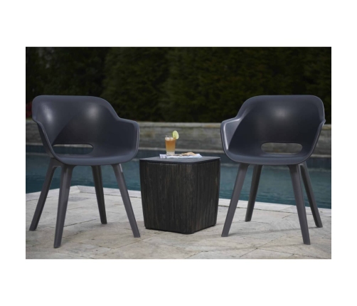 Keter dārza krēsli Akola, 2 gab., grafītpelēki