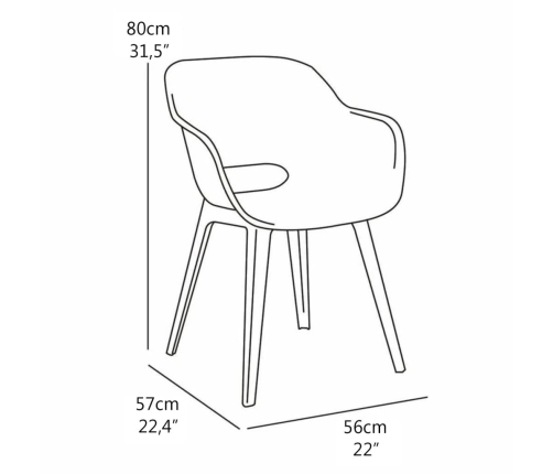 Keter dārza krēsli Akola, 2 gab., senatnīgi zaļi