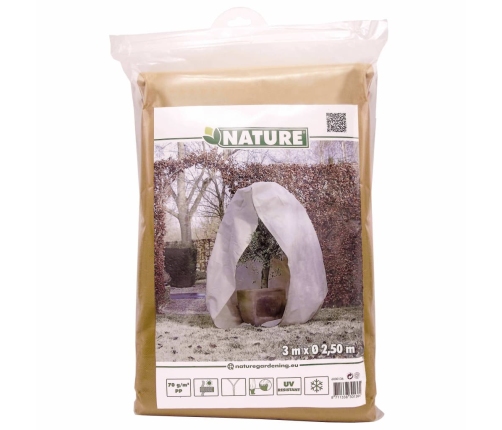 Nature Augu Ziemas Pārsegs, Rāvējslēdzējs, 70 G/M², Bēšs, 3X2,5X2,5 M