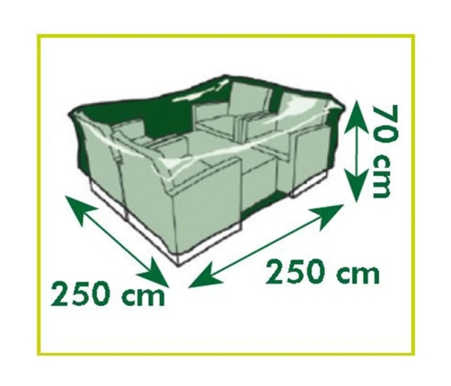 Nature dārza mēbeļu pārklājs zemajiem galdiem, krēsliem, 250x250x70 cm