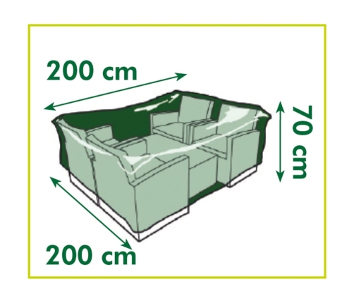 Nature dārza mēbeļu pārklājs zemajiem galdiem, krēsliem, 200x200x70 cm