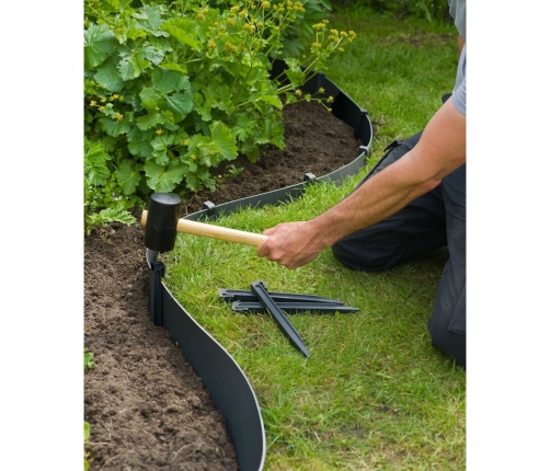 Nature dārza apmaļu mietiņi, 10 gab., pelēki, mazi