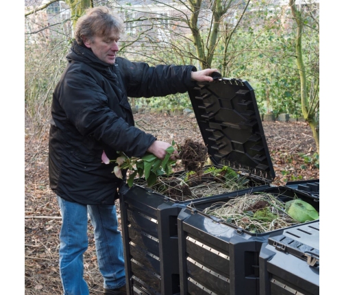 Nature komposta kaste, 1200 L, melna, 6071483