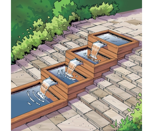 Ubbink dīķa ūdenskrituma kaskāde Brisbane 30, nerūsējošs tērauds