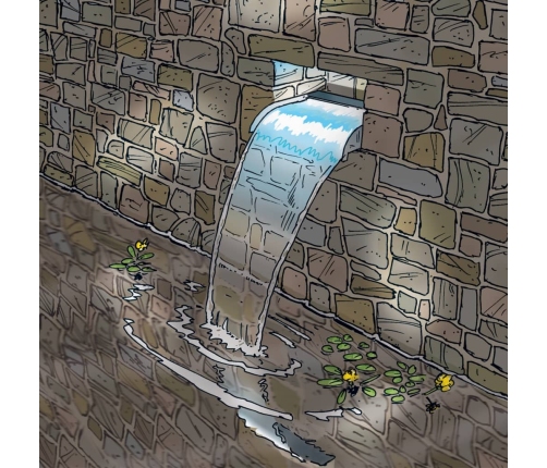 Ubbink ūdenskrituma kaskāde Nevada, 30 cm, nerūsējošs tērauds