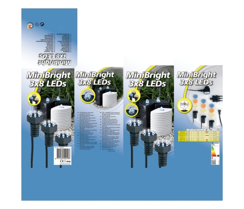 Ubbink Zemūdens Dīķa Lampas Minibright, 3X8 Led