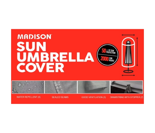 Madison Pārklājs Saulessargam, 55X250 Cm, Pelēks