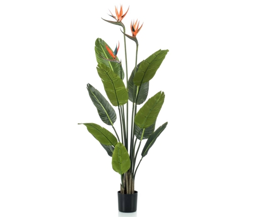 vidaXL mākslīgais augs, strelīcija podā ar ziediem, 120 cm