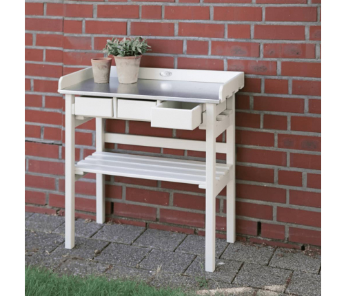 Esschert Design dārza darba galds, balts, CF29W