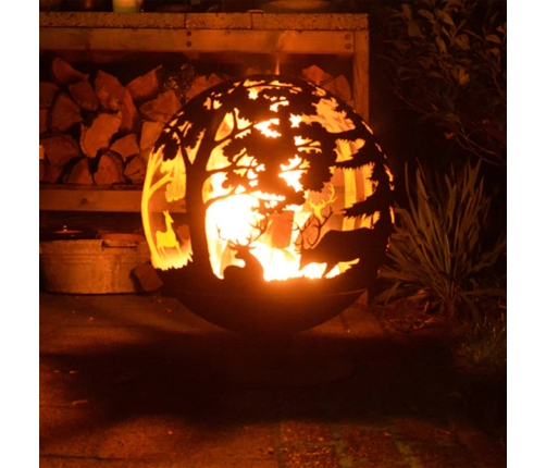 Esschert Design ugunskura vieta, 57,5x57,5x66, lāzergriezums, rūsgans