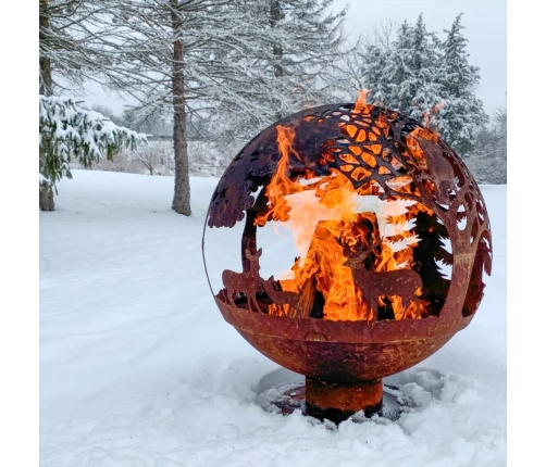 Esschert Design ugunskura vieta, 57,5x57,5x66, lāzergriezums, rūsgans