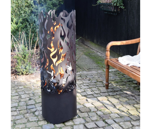 Esschert Design ugunskura grozs Flames, oglekļa tērauds, melns, FF408